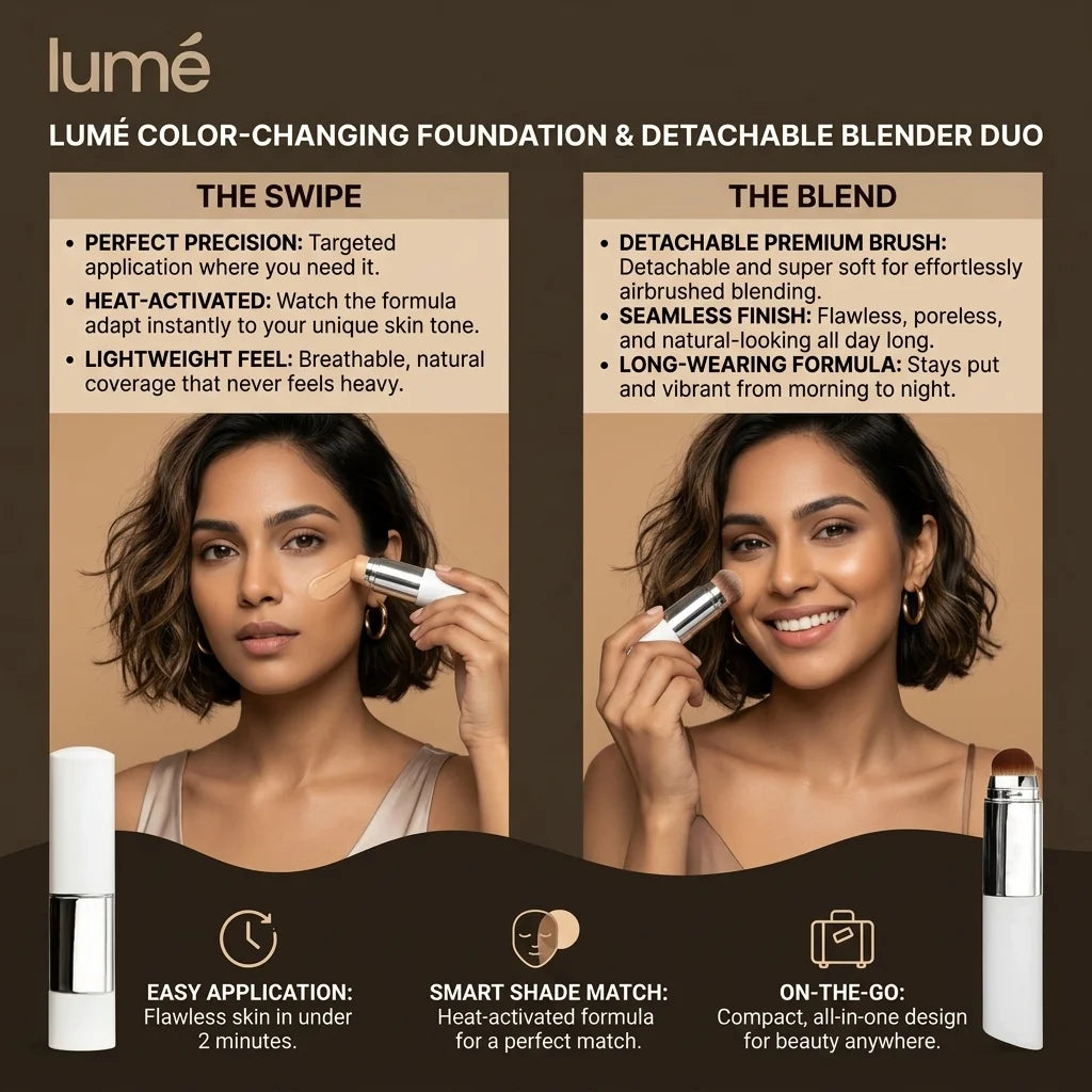 Lumé PureTone Skin-Adapting Foundation Stick | Auto Shade Matching