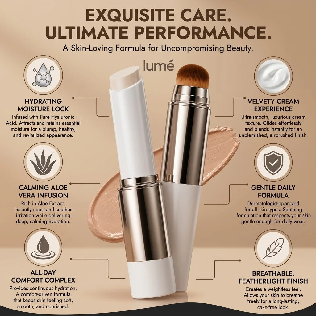 Lumé PureTone Skin-Adapting Foundation Stick | Auto Shade Matching